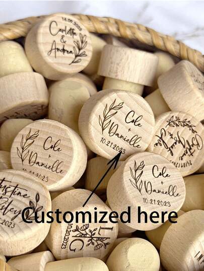 1pc Personalized Wine Bottle Stopper, Wedding Favor - Customizable For Bachelor/Bachelorette Party, Bridal Shower, Birthday, Christening Gifts