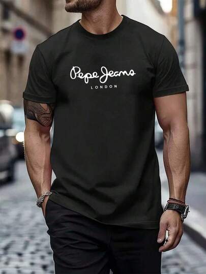 Camiseta básica para hombre con scollo rotondo e stampa, realizada en puro cotone, con stampa raffinata, adatta para la primavera y la finca, para el usuario cotidiano, para la attività all'aperto, para los postamenti y para la escuela.