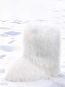 New Winter Warm Plush Faux Fur Snow Boots For Women - Dark Grey & Brown & Black Ankle Booties With Soft Lining, Cozy Slip-On Design For Cold Weather Outdoor & Indoor Wear Unisex Short Ankle Faux Raccoon Fur Snow Boots - Solid Classic Color, Super Smooth Fur Touches The Ground, Perfect For Christmas & Halloween, Y2K Style! Y2K Fashion Men's & Women's Snow Boots - Faux Raccoon Fur, Silky Smooth Floor-Reaching Fur, Solid Classic Shade, Ideal For Christmas & Halloween! Short Ankle Unisex Snow Boots With Faux Raccoon Fur - Solid Classic Color, Ultra-Smooth Fur Hits The Ground, Must-Have For Christmas & Halloween, Edgy Y2K Vibe! Christmas & Halloween Essential Faux Raccoon Fur Snow Boots (Unisex) - Solid Classic Hue, Smooth Fur Touches The Floor, Stylish Y2K Look! Y2K Short Ankle Snow Boots For Men & Women - Faux Raccoon Fur, Super Smooth Floor-Length Fur, Solid Classic Color, Great For Christmas & Halloween Celebrations! - trắng - Xem 2