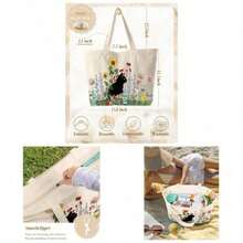 - Bolsa para mujer, bolsa de lona con cierre esttica reutilizable para gimnasio, viajes, trabajo - Gato de zacate - Ver 1