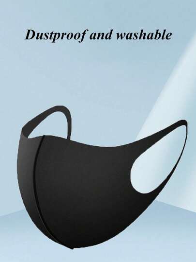 2/5/10/20pcs Knitted Dust-Proof, Waterproof, Breathable Masks, Ice Silk Mask, Black Mask, Waterproof, Dustproof