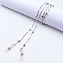 Delicate Eyeglass Cord, Colorful Fashion Safety Chain/New - Cinza +Prata - 查看 2