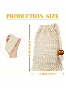 1/3/5 件装，天然丝瓜络去角质皂袋，植物海绵（龙舌兰）制成，可用于浴室按摩和去角质，也可用于家居和浴室装饰、秋季装饰以及返校用品。 - 彩色 - 查看 10