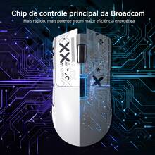 ATTACK SHARK X11 Wireless Gaming Mouse With RGB Magnetic Charging Base, PixArt PAW3311 Sensor, Ultra-Light 59g, 3 Modes (Wired/2.4G/Bluetooth), Up To 22,000 DPI, PC/WIN Compatible - 白色+貼紙 - 查看 3