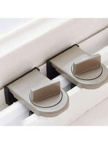 1 Anti-Theft Lock, Adjustable Sliding Window Door Anti-Theft Lock Wedge Block, Adjustable Sliding Window Door Anti-Theft Lock Plug, Sliding Door Fixed Clip, Sliding Door Lock, Anti-Opening Glass Wardrobe Sliding Door, Sliding Door Track Lock, Safety Limiter - Multicolor - View 3