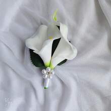 باقات زفاف للعروس والوصيفات، زهور الكلا الصناعية البيضاء، باقات زفاف للحمل في حفل الزفاف والكنيسة والديكور المنزلي، أدوات زفاف للصور، ديكورات لحفلات العروس وعيد الحب - أبيض د - مشاهدة 13