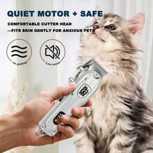 LQT 宠物电动理发器套装 | 家用宠物理发器 | 低噪音低震动，温和呵护皮肤 | 可修剪脚部、面部及全身毛发 | 含宠物指甲钳 | 新手友好型套装，宠物主人圣诞节必备 - 銀色 - 查看 5