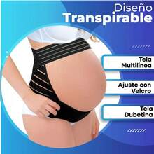 Faja Embarazada Maternidad Soporte Embarazo,Pregnancy Support Maternity Belt Belly Belt Waist Care Abdomen Support Back Brace Pregnancy Protector - Negro - Ver 2