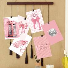 50pcs Pink Art Postcard Set, Aesthetic Picture Wall Collage Kit For Dorm Home Decor, Indie Room Decor For Bedroom, Suitable For Collecting And Gifting, Small Posters - Multicolor - View 5