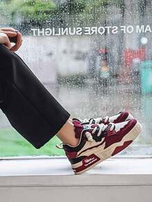 Zapatillas deportivas de hombre de corte bajo, cómodas, antideslizantes, ligeras y de moda, aptas para todo el año - Rojo - Ver 7