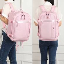 Cabin Backpack 40x20x25cm (20L) | Waterproof Travel Backpack For Airplanes | Durable Hand Luggage | Backpack For Hiking, School And Work | Black/Navy/Grey/Pink/Beige/Green - hồng - Xem 7