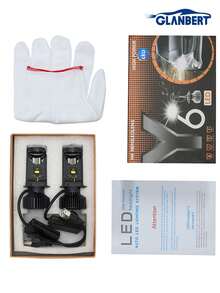 GLANBERT 2 piezas Lente de doble luz Y6D/Y8 H4 para faros de automóvil, opción disponible para conducción a la izquierda/derecha, faros delanteros de automóvil con proyección LED - Multicolor - Ver 16