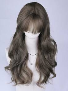 [Domestic Shipping, Next Business Day Delivery Available] MELISSYA Khaki Beige Wig (With Bangs) / Ultra-Lightweight Wig / Soft And Airy Texture | Recommended For Hat Coordination, Gyaru Style With A Lightweight And Stress-Free Wear / Heat-Resistant Synthetic Hair, Women's, Beginner-Friendly, Perfect For Everyday Wear, Parties, And Cosplay, Rose Net Cap (Adjustable), Smooth And Versatile Styles | Undetectable | Natural | Women's | Stylish | Cute Wig | Everyday Use | Straight Wig | Full Wig | Breathable | Cute For Adults | Fashion Wig | Layered Cut | Layered Wig - 卡其色 - 查看 6