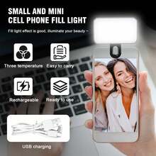 Luce LED per selfie, luce portatile LED, luce ad anello, luce di riempimento molletta-on, 3 modalità di illuminazione, lampada per selfie per telefono, luce per specchio, per telefoni cellulari e computer, trucco, conferenze Zoom, live streaming, vlog, selfie e videochiamate perfette, fotografia e video, regalo di Natale affascinante, decorazione per la stanza, 250mAh