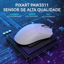 ATTACK SHARK X11 Wireless Gaming Mouse With RGB Magnetic Charging Base, PixArt PAW3311 Sensor, Ultra-Light 59g, 3 Modes (Wired/2.4G/Bluetooth), Up To 22,000 DPI, PC/WIN Compatible - 白色 - 查看 4
