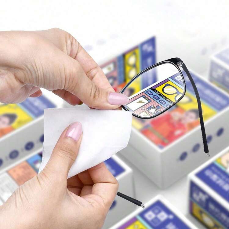 20/50/100pcs Disposable Eyeglass Cleaning Wet Wipes - Individually Packaged Lens Cleaning Solution, Suitable For Glasses, Fashion Glasses, Smartphone Screens, Electronics And Camera Lenses - Portable, Eyeglass Cleaner, Screen Cleaner, Compact Design, Durable Packaging, Screen Protector, Cleaning, High-Quality Wet Wipes, Screen Protector, Tech Enthusiasts - Multicolor - View 4