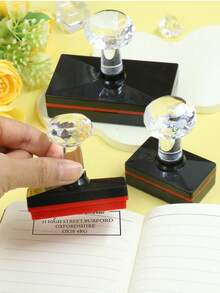 Customized Stamp, Wedding Stamp, Personalized Name Stamp, Customized Address Stamp, Large Square Personalized Paper Bag Sealing Stamp, Customizable Signature Stamp, Christmas, Christmas Gift, Bride And Groom, Party, Reusable, Envelope, Backpack, Gift Packaging - Style a - View 5