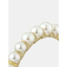 - Emma Pearl Statement Headband Large Pearl Fashion Headband For Women Bridal Hair Accessory Wedding Party Formal And Dressy Occasions - White - View 7
