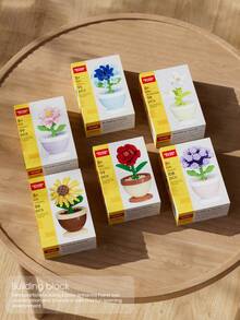 Bloques de construcción con encanto de flores de las cuatro estaciones, flores de bloques de construcción realistas de material ABS, tema de flores, decoración de mesa, juguetes creativos de bloques de construcción, regalos románticos del Día de San Valentín, múltiples colores, regalos para amigos, novios y novias, regalos del Día de San Valentín, regalos del Día de la Madre, adecuados para cumpleaños, Halloween, Acción de Gracias, Navidad. - Flores de las cuatro estaciones - Ver 5