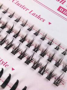 245 Pcs 5-7mm Bottom Cluster Lashes +10-18mm Spiky Lashes +10-18mm 100D 5D Fluffy Clusters Volume Lashes Faux Mink Eyelashes Clusters DIY Cluster Eyelash Tray , Like Lash Extension Cluster Eyelash Extensions Multi-Layered Volume DIY Individual Lashes Russian D Curl Dramatic Cluster Lashes DIY At Home - D - View 4