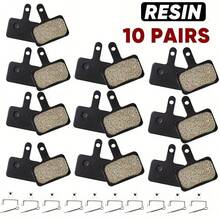 6对或10对装 - 耐用树脂自行车碟刹片，防滑表面，兼容MT200、M400、MT500、M315、M525、M475、M495、M515、M975、M355、B01S山地自行车刹车系统 - 山地自行车配件（6/10对装），高性能耐磨树脂刹车片 - 黑色 - 查看 6