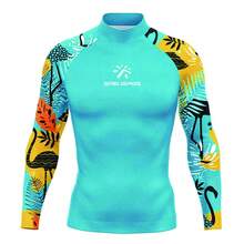 Men's Tight-Fitting Sailing Shirt, Long Sleeve Surfing Shirt, Slightly Small Sun Protection Clothing, UV Protection, Basic Style, Surfing Swimwear, T-Shirt, Diving & Fitness Wear