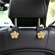 AD 2pcs Hidden Flower Car Seat Back Hooks, Multi-Functional Creative Seat Hangers & Interior Storage Organizers
