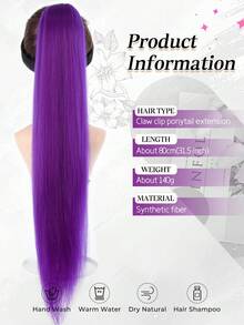 28Inch Synthetic Omber Long Straight Braided Ponytail Hair Extension Elastic Rubber Band Wrap Around Ponytail Hairpiece For Women Brown Blonde Fake Hairpiece 1PC - Multicolor - View 2