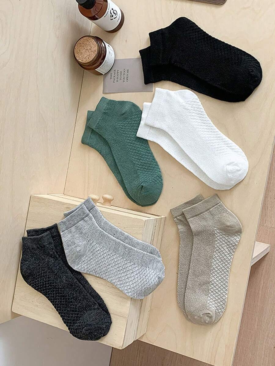 6双装男士薄款网眼透气防滑短袜，春夏款