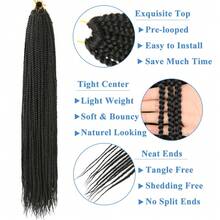 6包女神盒式辫钩编假发，超长合成盒式辫接发，女士适用 - 彩色 - 查看 6