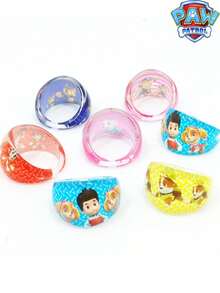 Paw Patrol 5/10pcs Random Cartoon Ring Toys For Boys Girls Toddlers, Paw Patrol Patrol Puppy Decorations Suitable For Celebrations, Birthday Parties, Gifts - Multicolor - View 9