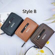 1个/2个装女士卡包/男士卡包，拉链零钱包，迷你时尚多功能信用卡包，带安全拉链和多个卡槽，柔软PU皮革，便携、防水、耐用，大容量多功能名片夹，带多个卡槽，信用卡、借记卡和银行卡收纳包，女士礼物、男士礼物、圣诞礼物。