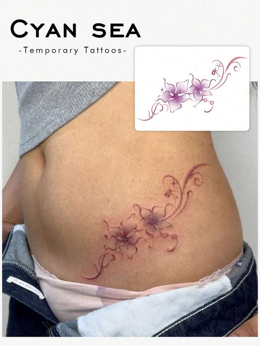 1 miếng dán hình xăm tạm thời chống thấm nước, chống mồ hôi, có thể giặt được, chất liệu PVC, thiết kế cao cấp cá nhân hóa, hình xăm đôi phong cách Ins, họa tiết hoa ly nhiều màu sắc, thích hợp sử dụng hàng ngày, giữ được 3-5 ngày. - Nhiều màu - Xem 1