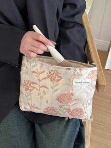 韩式旅行化妆包，1个多功能化妆品收纳包，可作浴室/淋浴钱包、便携式化妆刷收纳包，带拉链，可收纳口红、化妆刷、护肤品、手机、零钱、小物件，适合居家、度假和上学使用。化妆包、化妆收纳袋、护肤品收纳袋、洗漱包、旅行必备、邮轮必备、化妆包、大容量化妆包、圣诞礼物、收纳袋/小手提包、化妆品收纳包、收纳袋、刷子收纳袋、迷你收纳袋、大容量收纳袋、女士圣诞礼物推荐、化妆包、旅行必备 - 粉色 - 查看 5