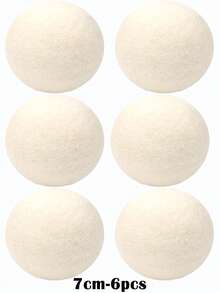 3/6个装可重复使用羊毛烘干球 - 适用于家用清洁产品中的洗衣机和织物，可替代衣物柔顺剂，减少褶皱和静电吸附 - 白色 - 查看 10