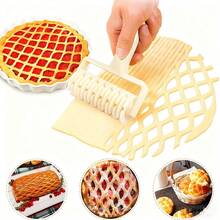 格子滚轮切割器，手动烘焙工具，适用于馅饼、饼干面团、披萨卷、意面切割，糕点网格，滚轮切割器，非常适合制作苹果派皮