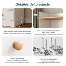 Libreros De Madera Modernos 5 Niveles Con 2 Cajons,  Organizador De Almacenamiento De Estantería, para sala de estar, estudio y oficina - Blanco - Ver 6