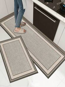 1pc High-End Geometric Patterned Silicone Kitchen Mat, Anti-Fatigue Cushioned Non-Slip Kitchen Rug With Quick Drying & Water Absorption Properties, Suitable For Kitchen, Bathroom, Hallway, Laundry Room Etc.