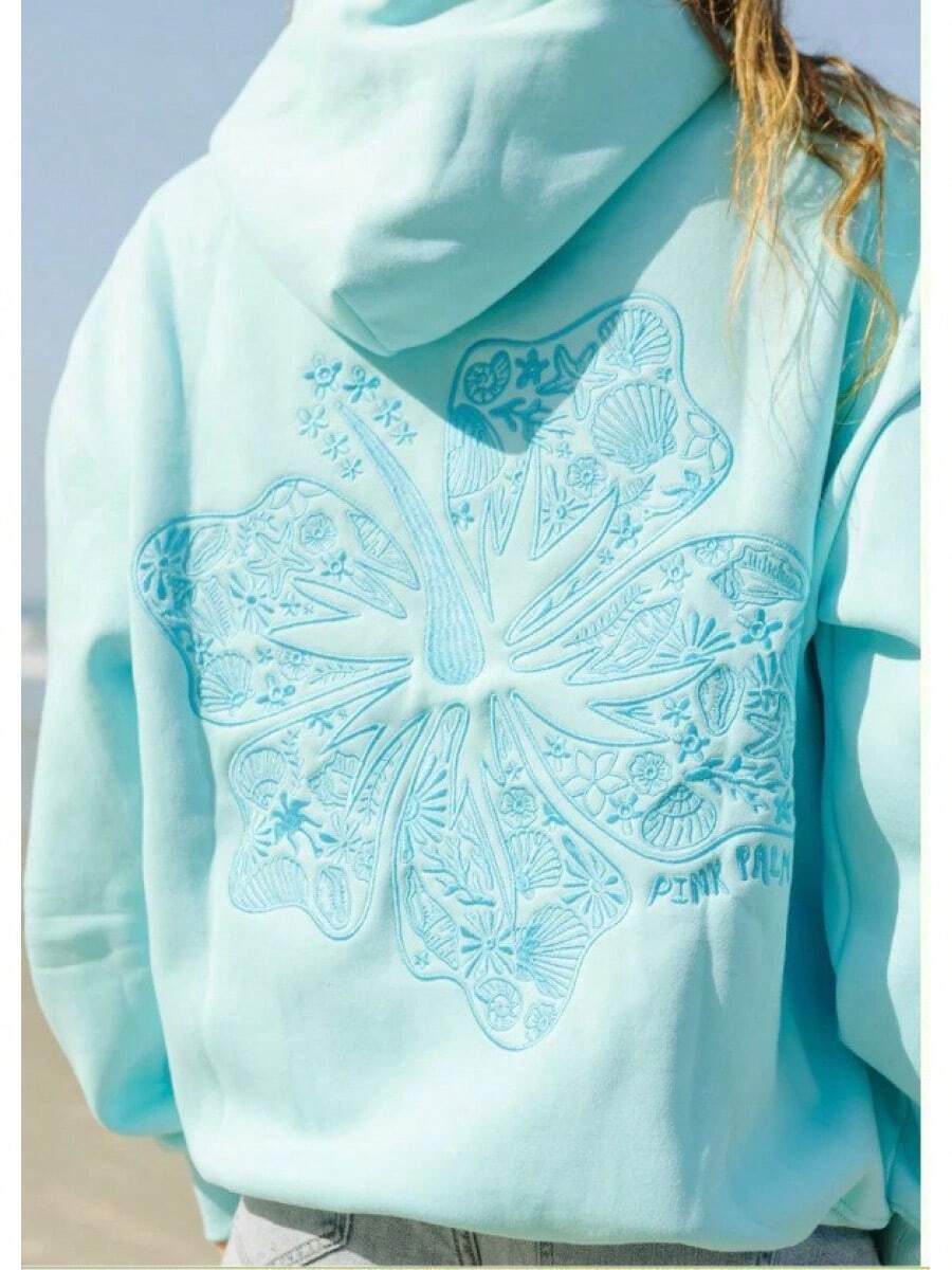 Outdoor Sports Hoodie Professional Embroidery DING Z Letter Print Sweatshirt Drop Shoulder Sleeve Hoodie Embroidery Sweatshirt