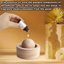 2pcs Planetary Style Home & Car Aroma Diffuser, Wooden Essential Oil Diffuser - Multicolor - View 8