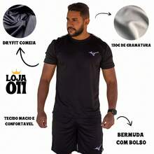 Men's Dry-Fit Gym And Workout Set - Shirt + Shorts - Black - View 2