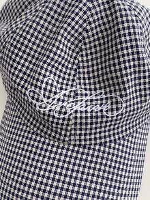 极简刺绣字母软顶复古格纹帽檐帽，薄款长帽檐防晒五片帽，街头风平沿男女通用格子棒球帽，美式英伦学院风，大头围防晒运动帽 - 學院風 - 查看 10