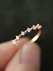 BALMORA 1 件装时尚简约 S925 纯银镶嵌精美锆石戒指，女士礼物