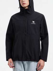 CAMEL CROWN Men's Soft Shell Fleece Jacket, New Autumn/Winter Model, Warm, Windproof, Waterproof, Outdoor Hiking & Camping Jacket - Phantom Black - View 4