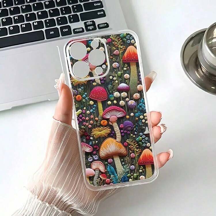 1 funda de teléfono transparente ultra-delgada a prueba de golpes y anti-caída, diseñada con un colorido bosque de hongos, funda de protección de teléfono creativa personalizada, moderna y clásica, anti-suciedad y duradera, adecuada para  17/17 Pro/17 Pro Max/17 Air/ 16/16 Pro/16 Pro Max/16 Plus/ 15/15 Pro Max/15 Pro/15 Plus/ 14/14 Pro/14 Plus/14 Pro Max/ 13/13 Pro/13 Pro Max/12/12 Pro/12 Pro Max/11/11 Pro/11 Pro Max/XR/X/XS/XS Max. Es el regalo de cumpleaños perfecto para novias, novios, esposos, esposas, amigos o para uno mismo, innovador y a la moda, adecuado tanto para hombres como para mujeres. - Multicolor 1349 - Añade 3