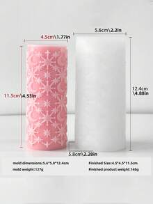 Sun And Moon Relief Cylindrical Candle Making Mold - Featuring Retro Moon And Star Design, Reusable Silicone For Artistic Candles, DIY Home Decoration, Spiritual Gifts, Wax And Resin Crafts With Heat Resistance - 白色 - 查看 6