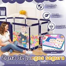 Corral Para Bebé Corral De Juegos Bebés, Corral Plegable Bebe Con Una Alfombra De Juegos, Con Aro De Baloncesto, Porteria De Soccer Y 20 Bolas Oceánicas Apto Para Uso En Interiores Y Exteriores Por Niños De 0 A 6 Años - azul real - Ver 5