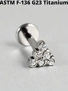 1PC G23 Titanium Cz Butterfly Lip Studs 16G Internal Thread Snake/Flower Ear Helix Tragus Cartilage Earrings Body Piercing Jewelry - As Shown - View 23