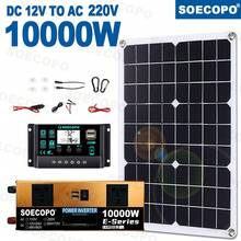 2024 Model 10000W Solar Power System, 500W Solar Panel, 100A MPPT 12V/24V To 110V/220V Pure Sine Wave Inverter, Complete Off-Grid System For Home, Emergency, Camping, CE Certified - Black - View 14