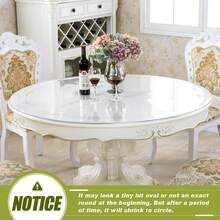 High-Quality Luxury Round Transparent Tablecloth, 100% PVC, 1.5mm Thick - Scratch-Resistant, Heat-Resistant, Easy To Clean, Suitable For Home, Hotel, Restaurant And Coffee Tables, Round Transparent Table Cushion, PVC Table Cover - White - View 8